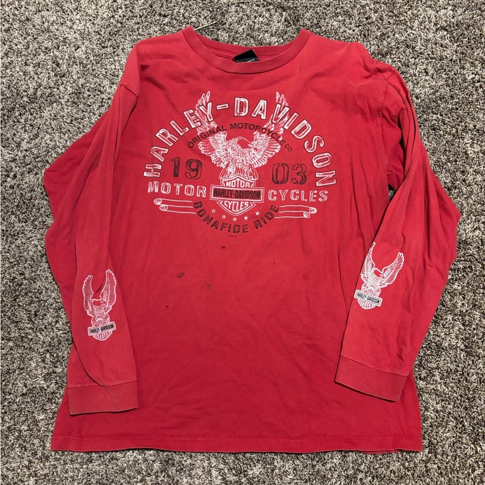 Harley-Davidson Red Long Sleeve Shirt